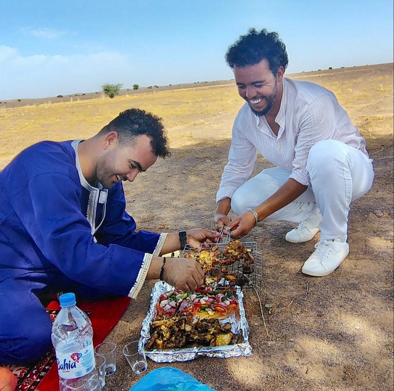 Hands holding traditional Moroccan spices